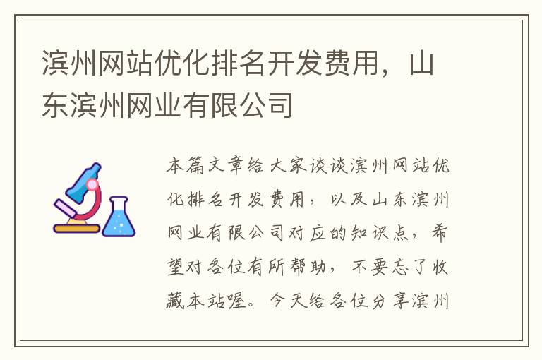 滨州网站优化排名开发费用，山东滨州网业有限公司