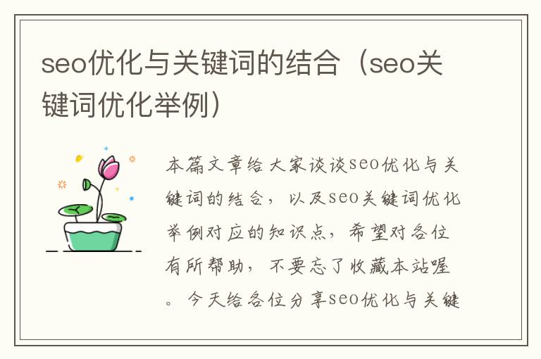 seo优化与关键词的结合（seo关键词优化举例）