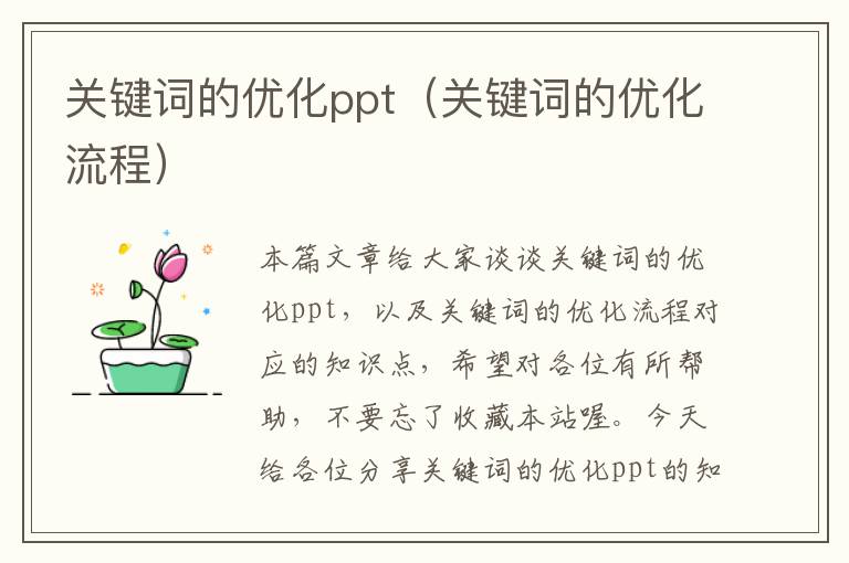 关键词的优化ppt（关键词的优化流程）