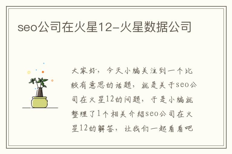 seo公司在火星12-火星数据公司