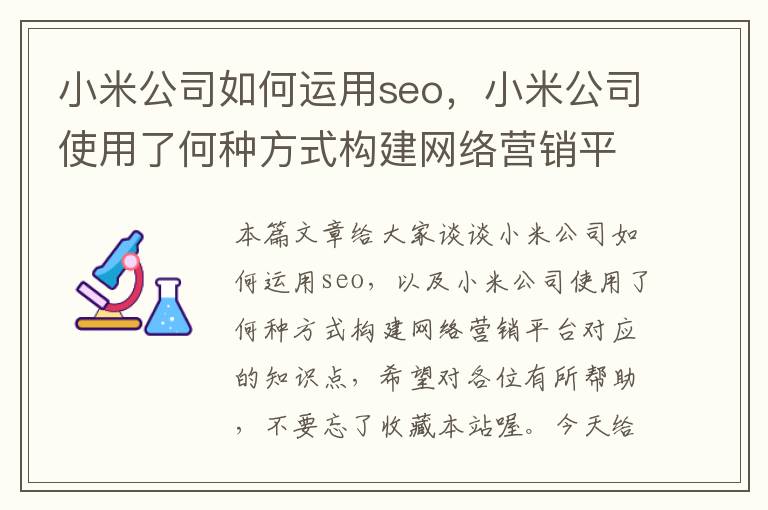 小米公司如何运用seo，小米公司使用了何种方式构建网络营销平台