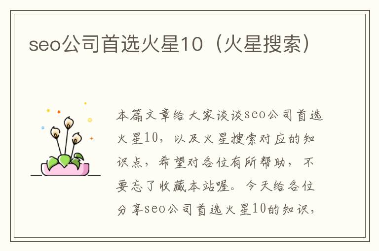 seo公司首选火星10（火星搜索）