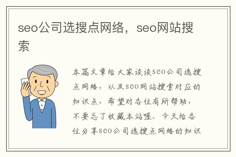 seo公司选搜点网络，seo网站搜索