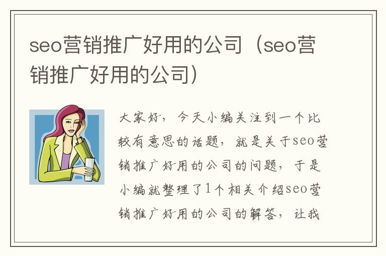 seo营销推广好用的公司（seo营销推广好用的公司）