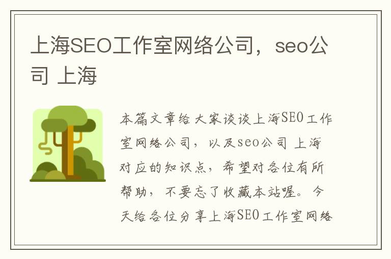 上海SEO工作室网络公司，seo公司 上海