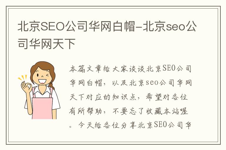 北京SEO公司华网白帽-北京seo公司华网天下