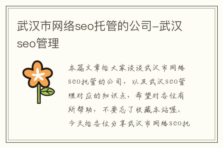 武汉市网络seo托管的公司-武汉seo管理