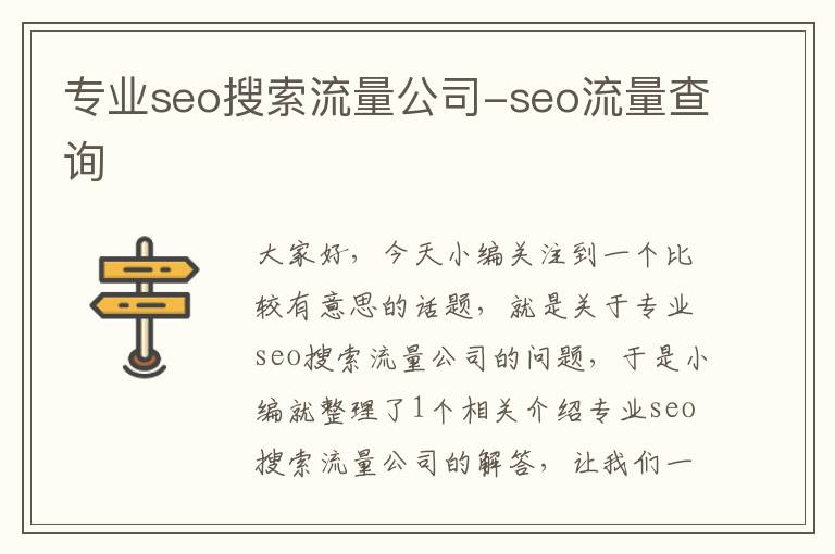 专业seo搜索流量公司-seo流量查询