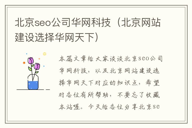 北京seo公司华网科技（北京网站建设选择华网天下）