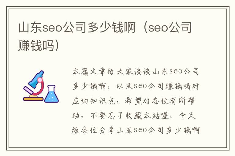 山东seo公司多少钱啊（seo公司赚钱吗）