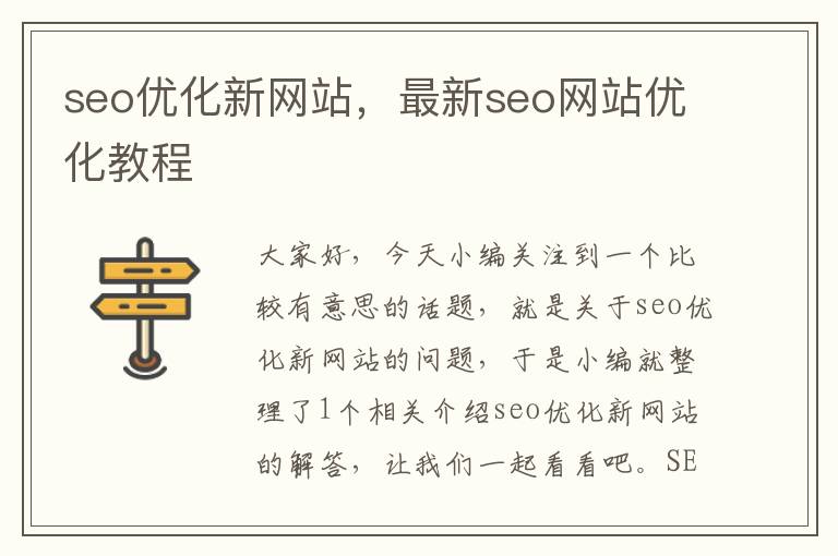 seo优化新网站，最新seo网站优化教程