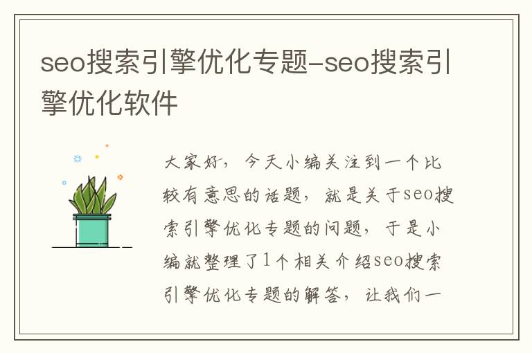 seo搜索引擎优化专题-seo搜索引擎优化软件