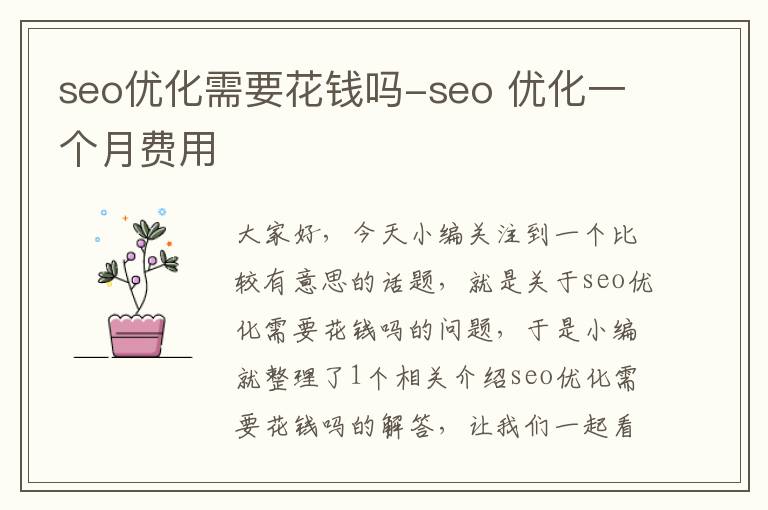 seo优化需要花钱吗-seo 优化一个月费用