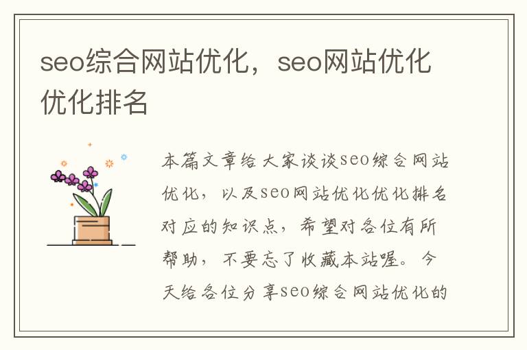 seo综合网站优化，seo网站优化优化排名