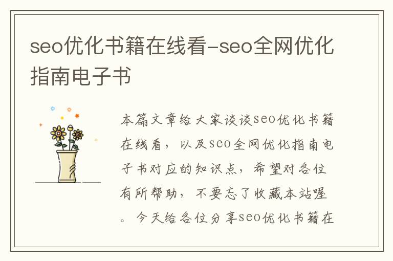 seo优化书籍在线看-seo全网优化指南电子书