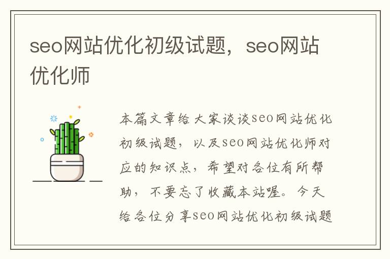 seo网站优化初级试题，seo网站优化师