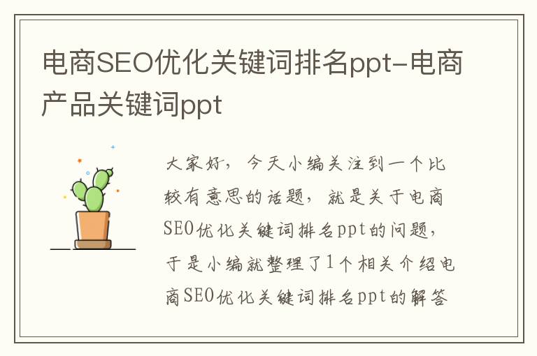 电商SEO优化关键词排名ppt-电商产品关键词ppt