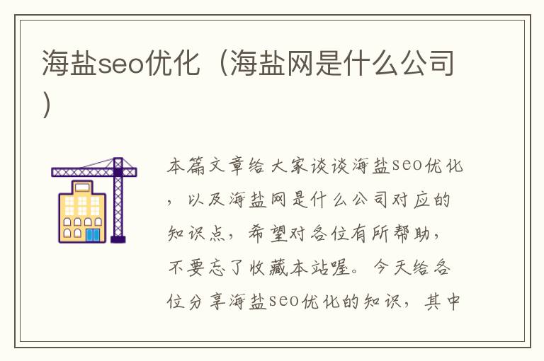 海盐seo优化（海盐网是什么公司）