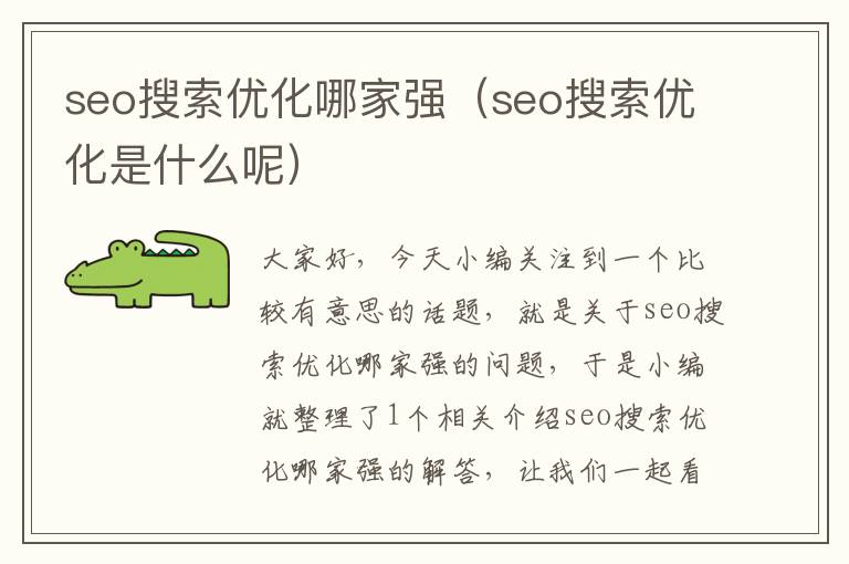 seo搜索优化哪家强（seo搜索优化是什么呢）