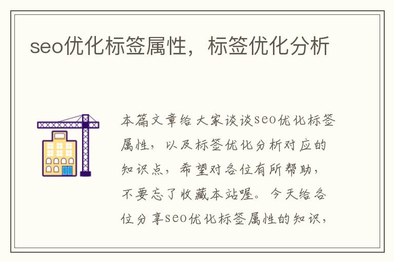 seo优化标签属性，标签优化分析