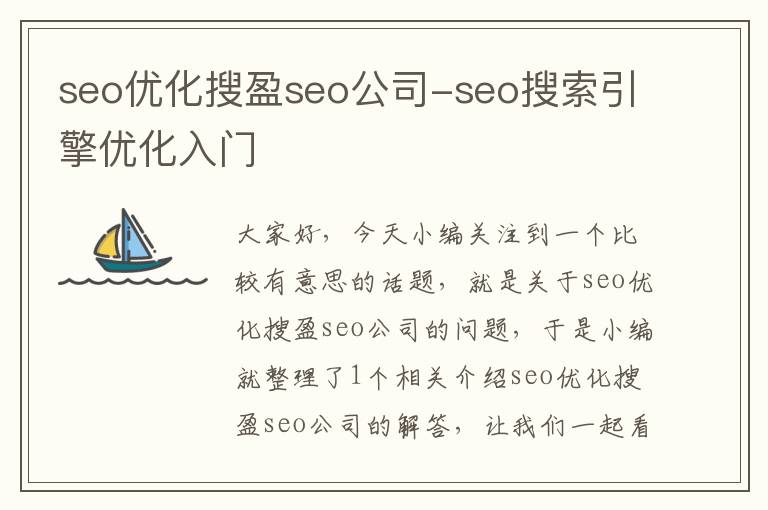 seo优化搜盈seo公司-seo搜索引擎优化入门