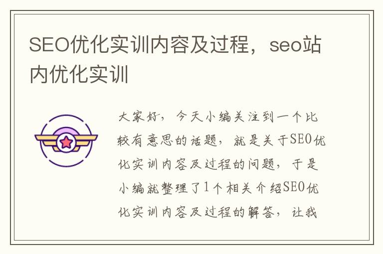 SEO优化实训内容及过程，seo站内优化实训