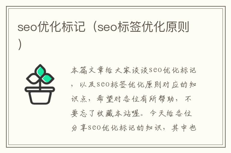 seo优化标记（seo标签优化原则）