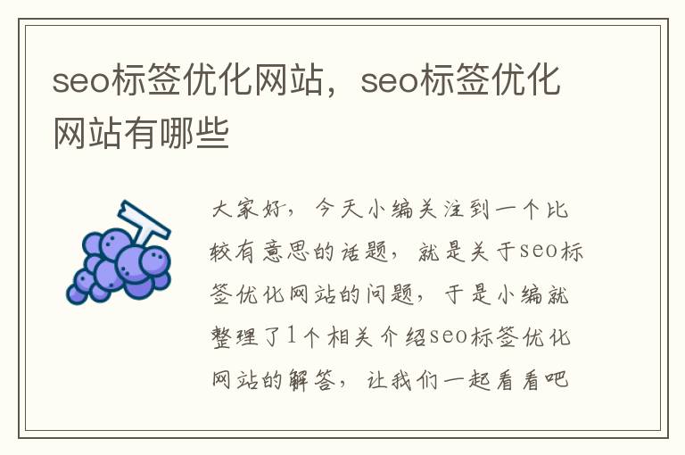 seo标签优化网站，seo标签优化网站有哪些