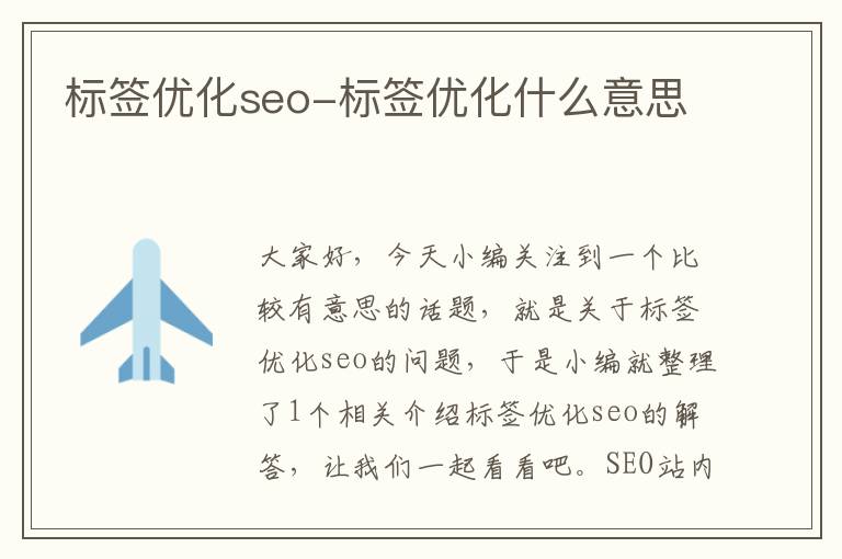 标签优化seo-标签优化什么意思