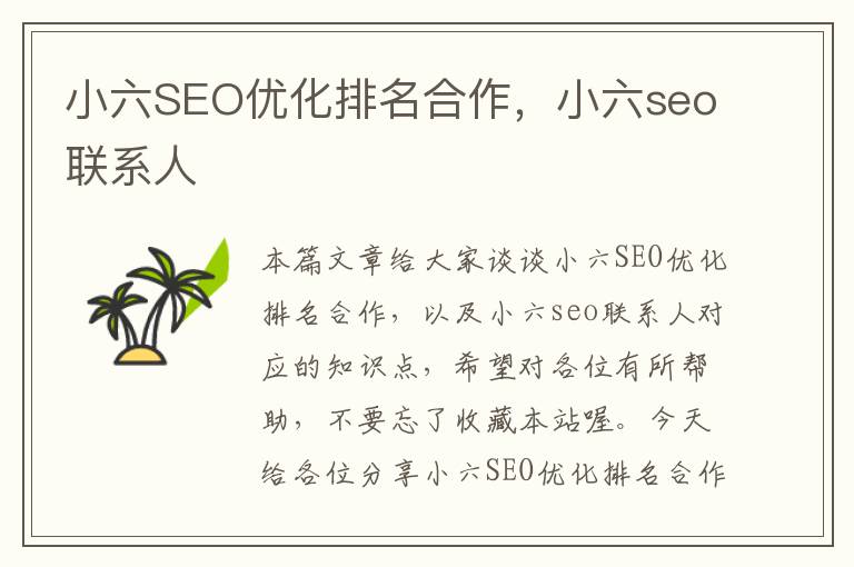 小六SEO优化排名合作，小六seo联系人