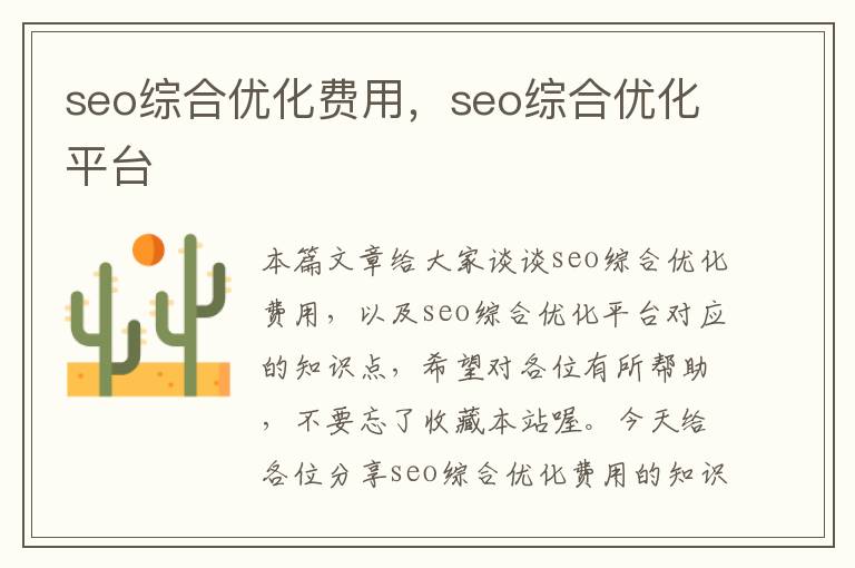 seo综合优化费用，seo综合优化平台