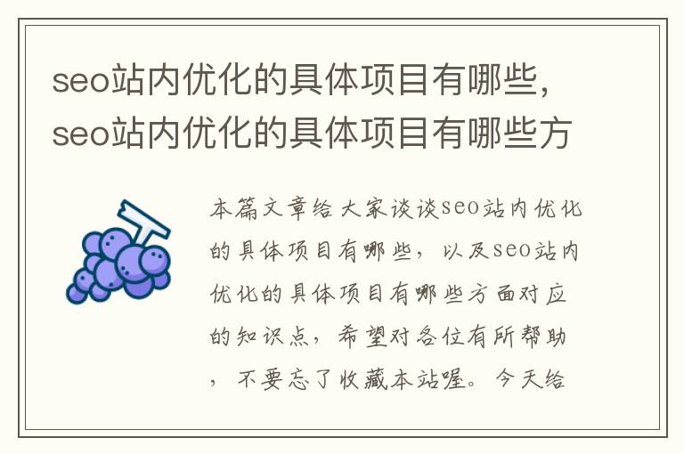 seo站内优化的具体项目有哪些，seo站内优化的具体项目有哪些方面