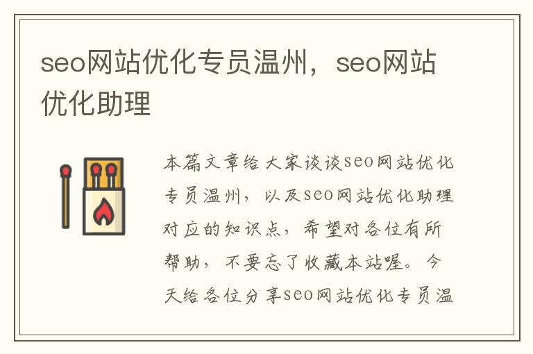 seo网站优化专员温州，seo网站优化助理