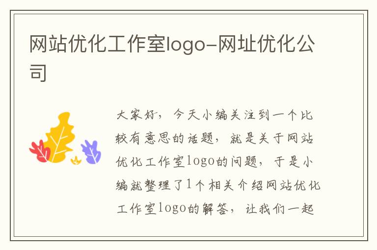 网站优化工作室logo-网址优化公司