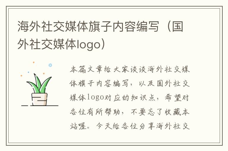 海外社交媒体旗子内容编写（国外社交媒体logo）