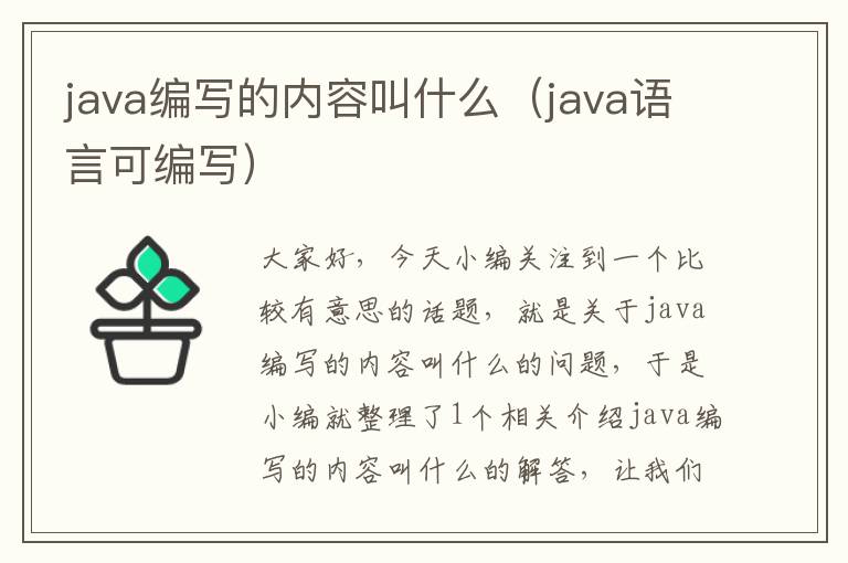 java编写的内容叫什么（java语言可编写）