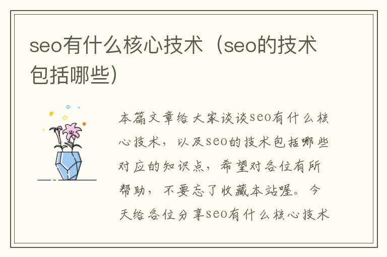 seo有什么核心技术（seo的技术包括哪些）