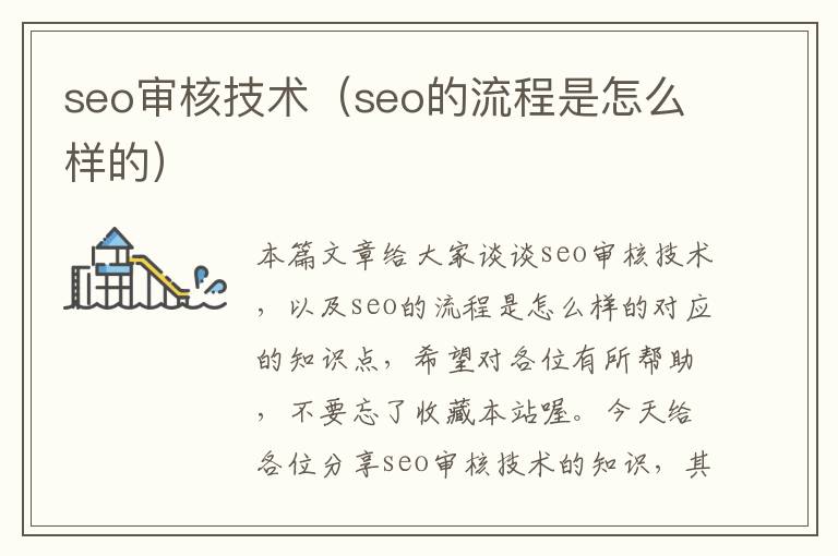 seo审核技术（seo的流程是怎么样的）