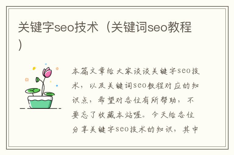 关键字seo技术（关键词seo教程）