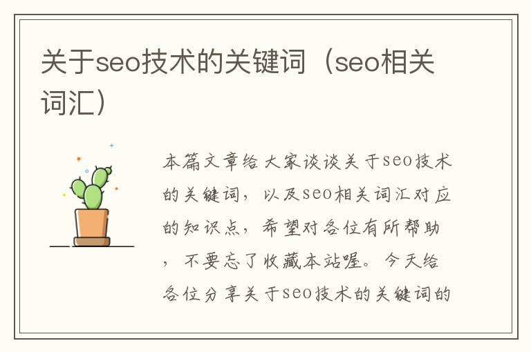 关于seo技术的关键词（seo相关词汇）