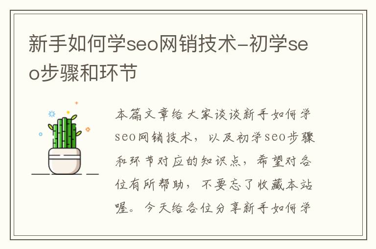 新手如何学seo网销技术-初学seo步骤和环节