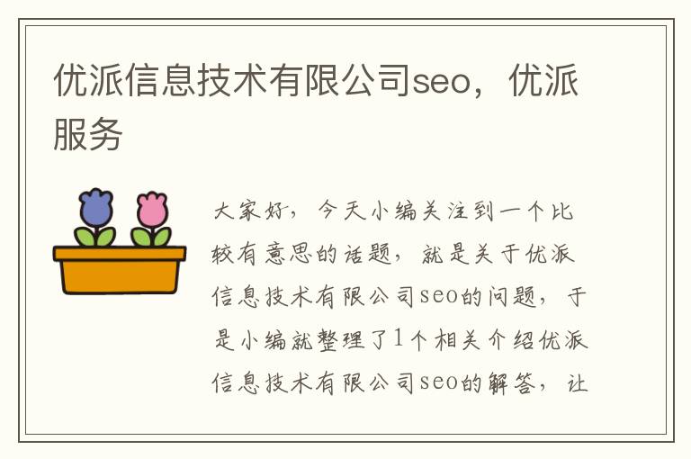 优派信息技术有限公司seo，优派服务